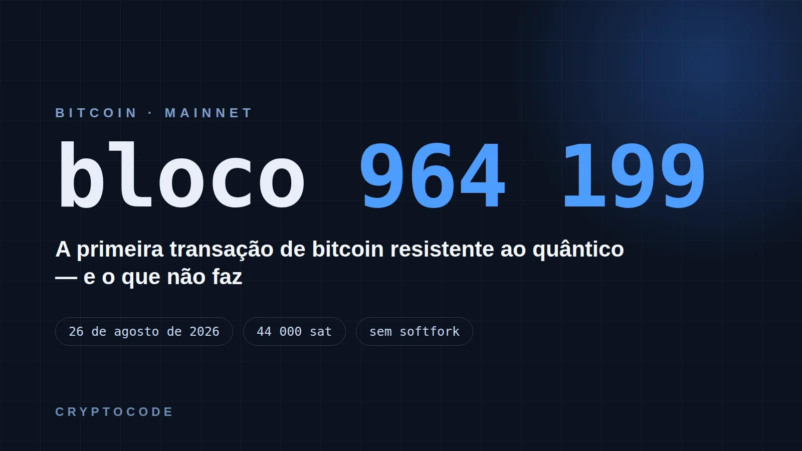 Imagem do artigo para: Transação bitcoin pós-quântica: o que faz e o que não faz